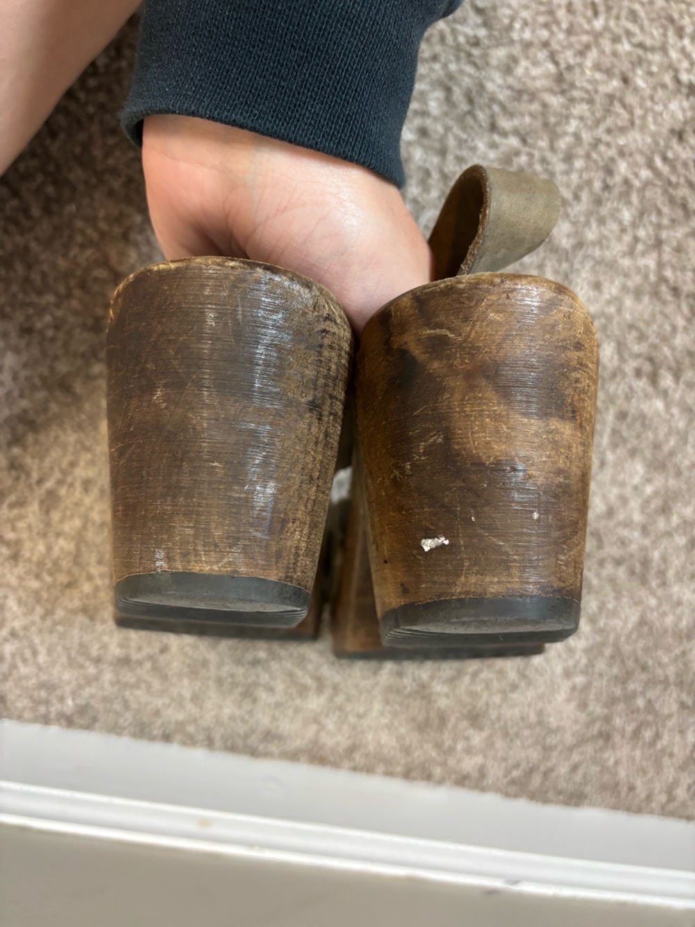Lotta from Stockholm Taupe Clogs in Oiled Nubuck Leather USA 9.5 EUR 41 - Picture 5 of 6